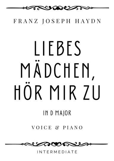 Haydn - Liebes Mädchen, hör mir zu in D Major - Intermediate (arr. Piacere Music Sheets)