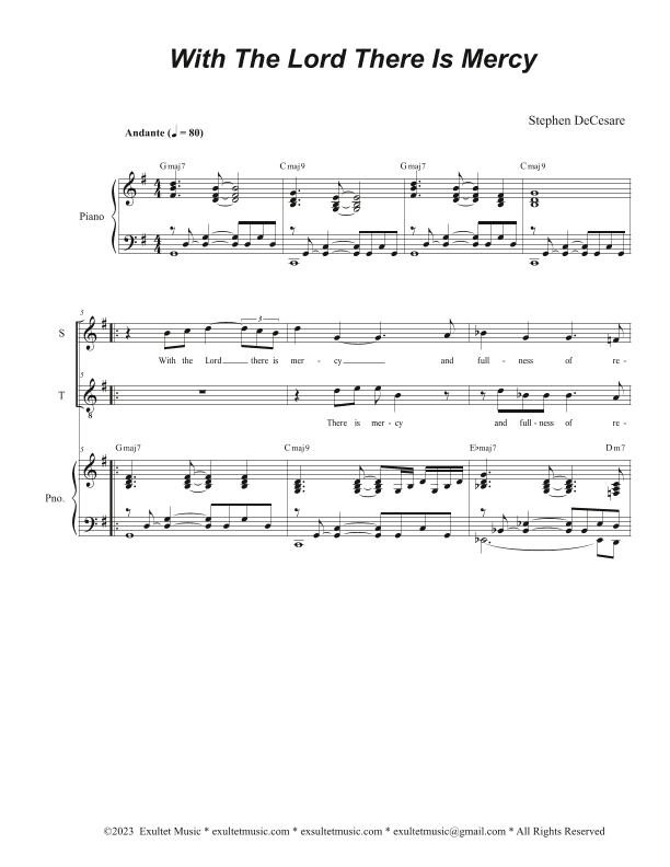 With The Lord There Is Mercy (2-part choir - (Soprano and Tenor)