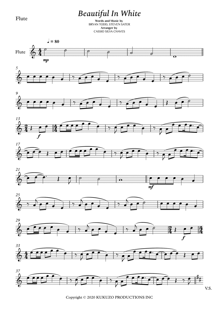 Beautiful In White (arr. Cássio Silva Chaves)