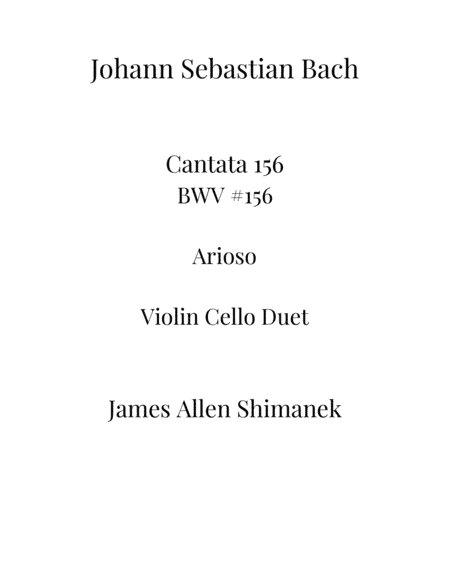 Arioso BWV 156 (Violin Cello Duet) (arr. James Allen Shimanek)