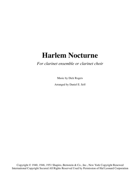 Harlem Nocturne (arr. Daniel E. Self)
