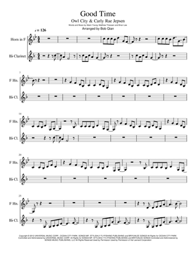 Good Time (arr. B. Qian Music)