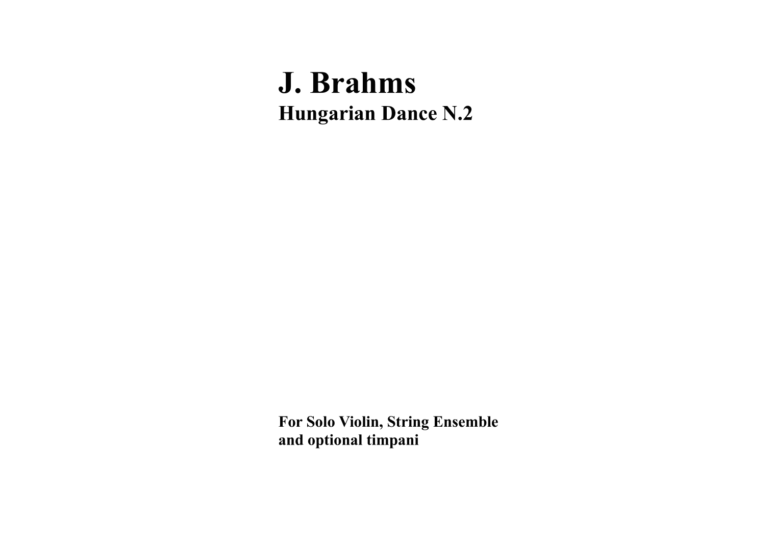 J.Brahms, Hungarian Dance N.2 (arr. George Dousis)