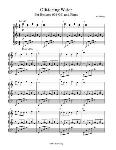 Glittering Water for Piano and Bell Tree (G5-G6)