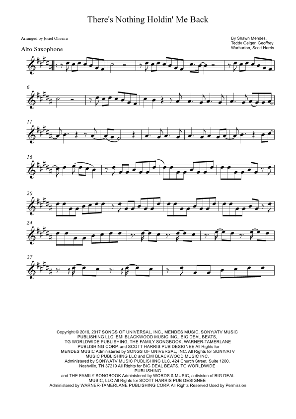 There's Nothing Holdin' Me Back (arr. Josiel Oliveira)