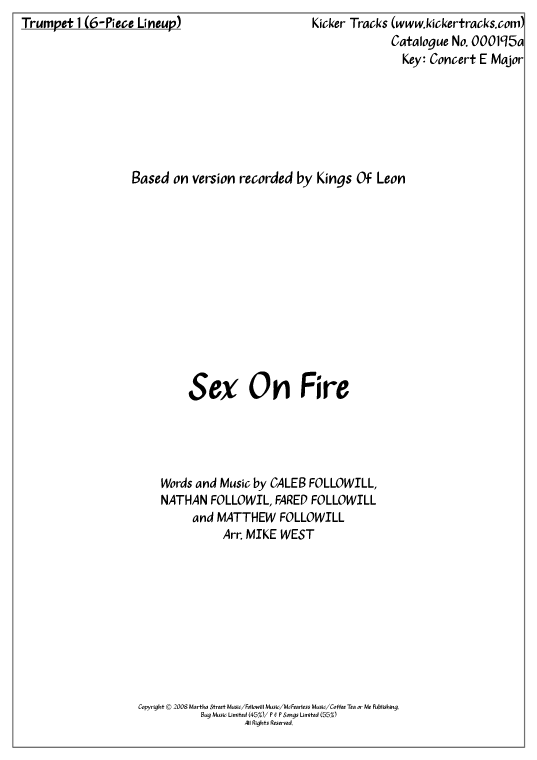 Sex On Fire (arr. Michael Storeton-West)