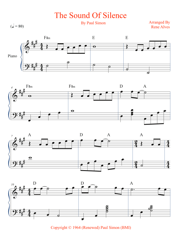 The Sound Of Silence (arr. Rene Alves)