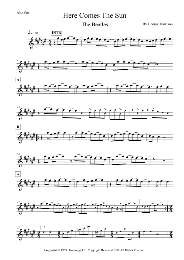 Here Comes The Sun (arr. Leo Silva)