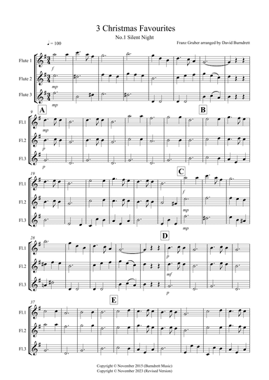 3 Christmas Favourites for Flute Trio (arr. David Burndrett)