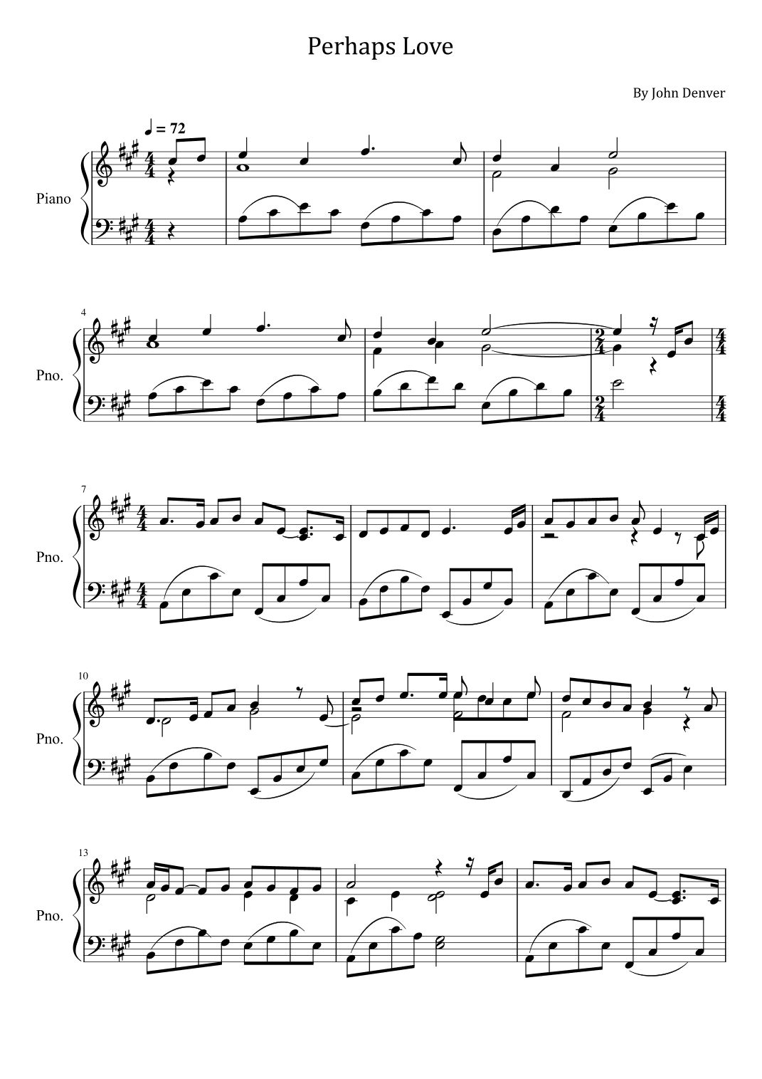 Perhaps Love (arr. poon)