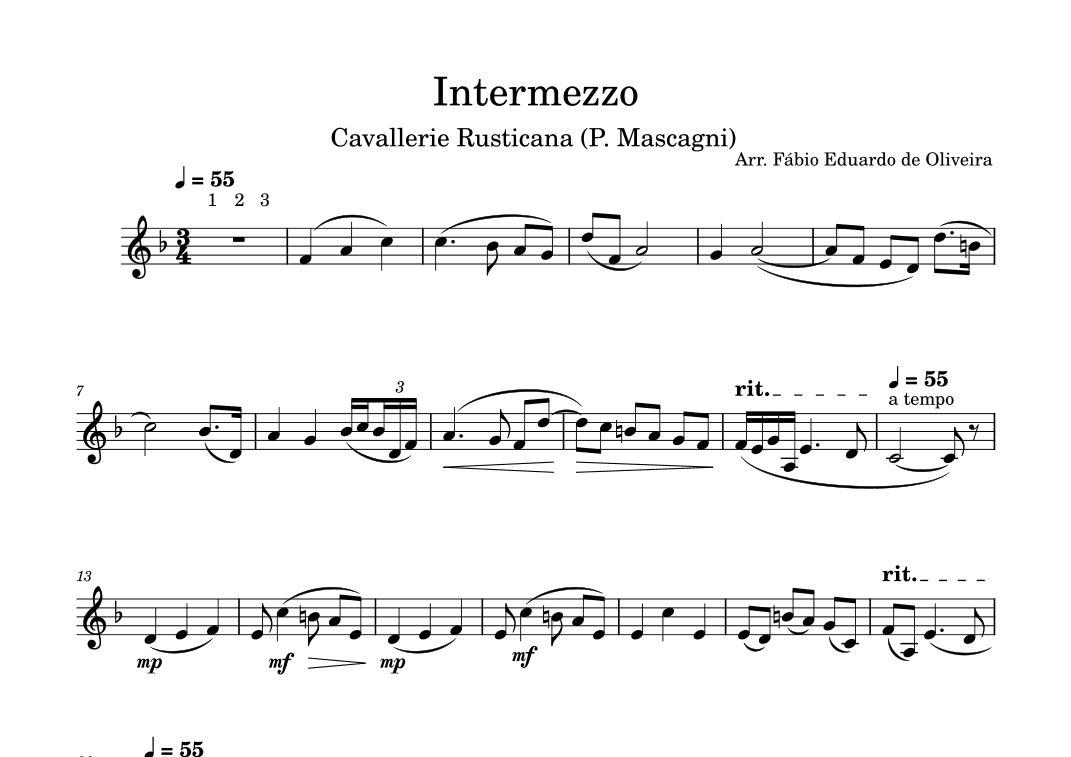 Intermezzo (Cavalleria Rusticana) - Easy Arrangement (arr. Fabio Eduardo de Oliveira)