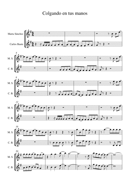 Colgando En Tus Manos (arr. M. Contreras)