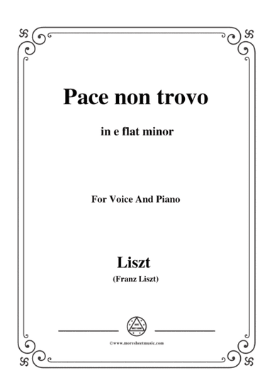 Liszt-Pace non trovo in e flat minor,for Voice and Piano (arr. MSM)