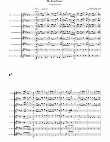 The Four Seasons ; Vivaldi (Spring) for 8 Saxophone (arr. Akkarin Chooarun)