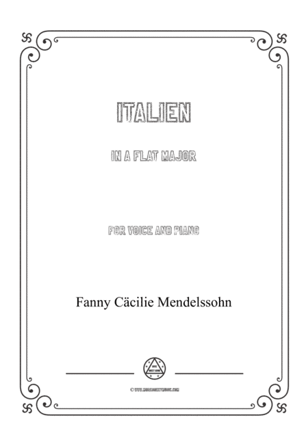 Fanny Hensel-Italien in A flat Major,for voice and piano (arr. MSM)