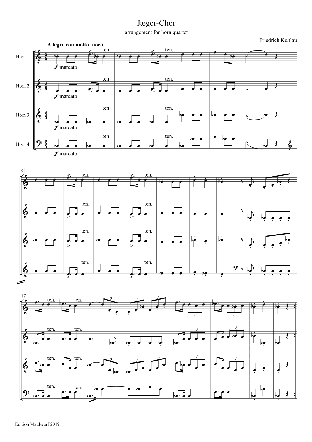 Jæger-Chor (arr. Edition Maulwurf)