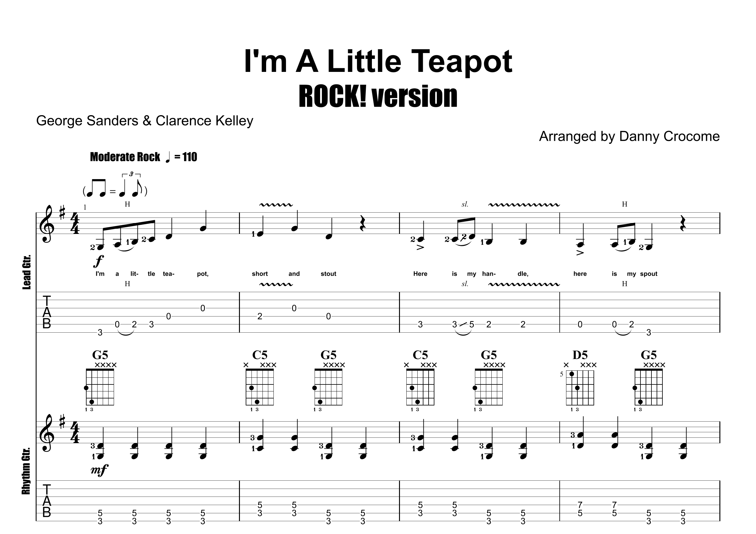 I'm A Little Teapot (ROCK! version) (arr. Danny Crocome)