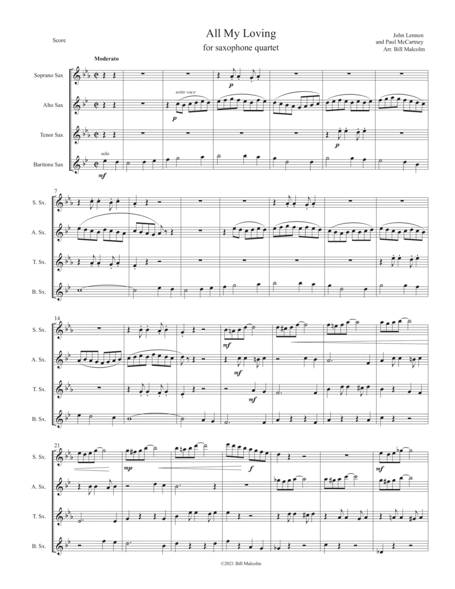 All My Loving (arr. Bill Malcolm)
