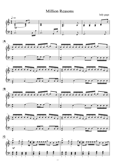 Million Reasons (arr. Lady Gaga)
