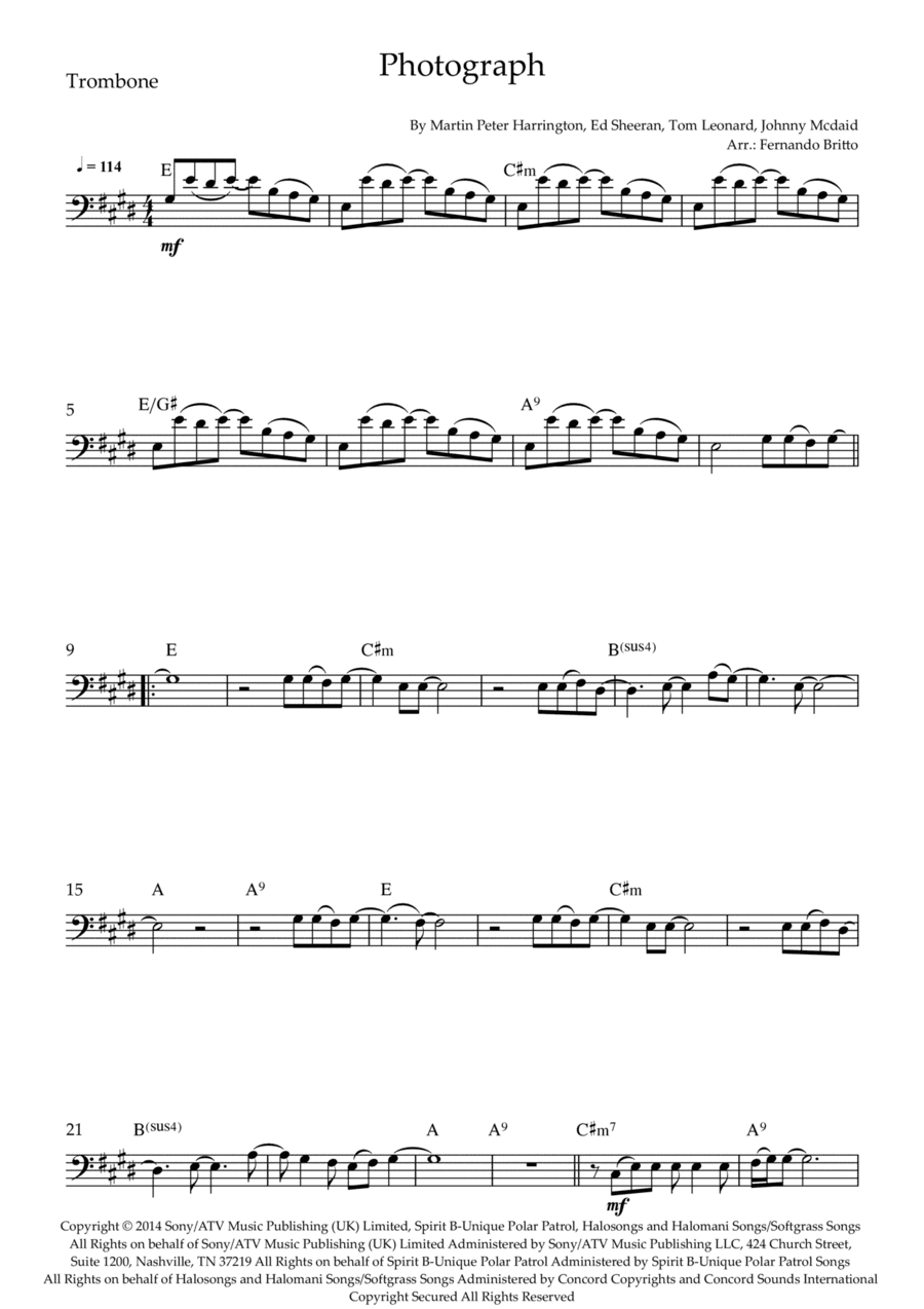 Photograph (arr. Fernando Britto)