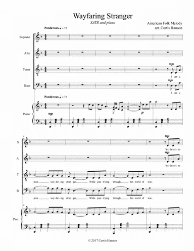 Wayfaring Stranger (SATB) (arr. Curtis Hanson)