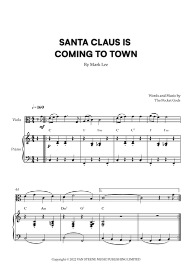 Santa Claus Is Coming To Town (arr. Cadenza Editions)