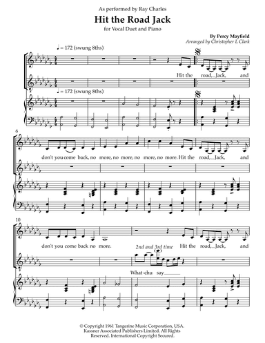 Hit The Road Jack (arr. Christopher L Clark)