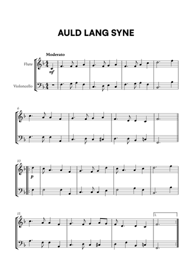 Auld Lang Syne (for Flute and Cello) (arr. Cadenza Editions)