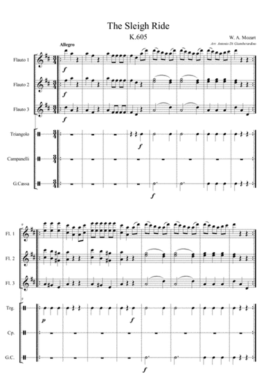 THE SLEIGH RIDE - Flute Trio/Choir (arr. Antonio Di Giamberardino)