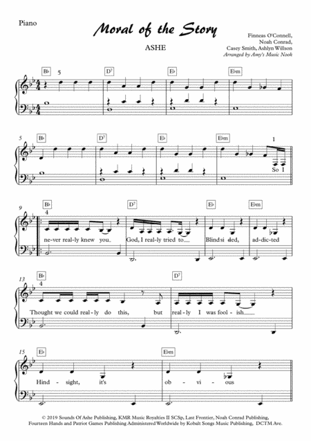 Moral Of The Story (arr. Amy's Music Nook)