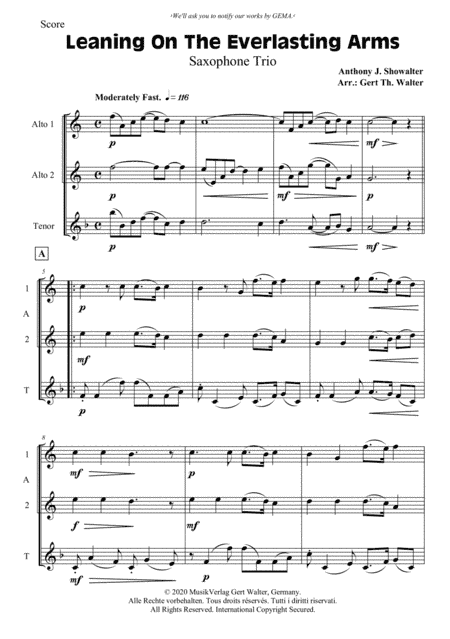 Leaning On The Everlasting Arms (arr. Gert Th. Walter)