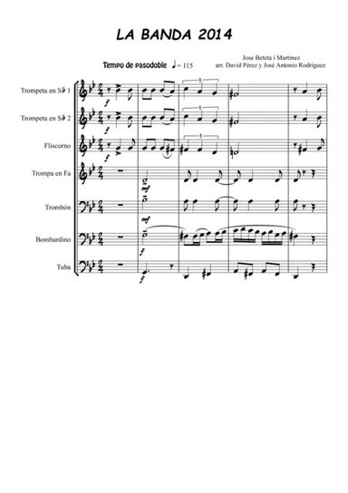 La Banda 2014 José Beteta-David Pérez Brass Septet (arr. David Pérez)