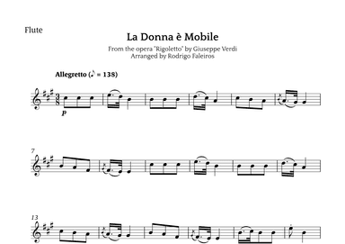 La Donna è Mobile (arr. Rodrigo Faleiros)