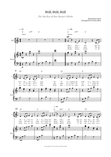 Still Still Still "Tis the Eve of our Savior's Birth solo and piano (arr. Connie Boss)