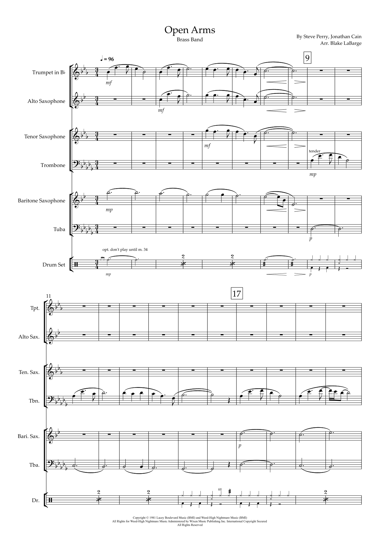 Open Arms (arr. Blake LaBarge)