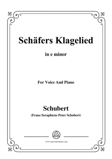Schubert-Schäfers Klagelied,in e minor,Op.3,No.1,for Voice and Piano (arr. MSM)