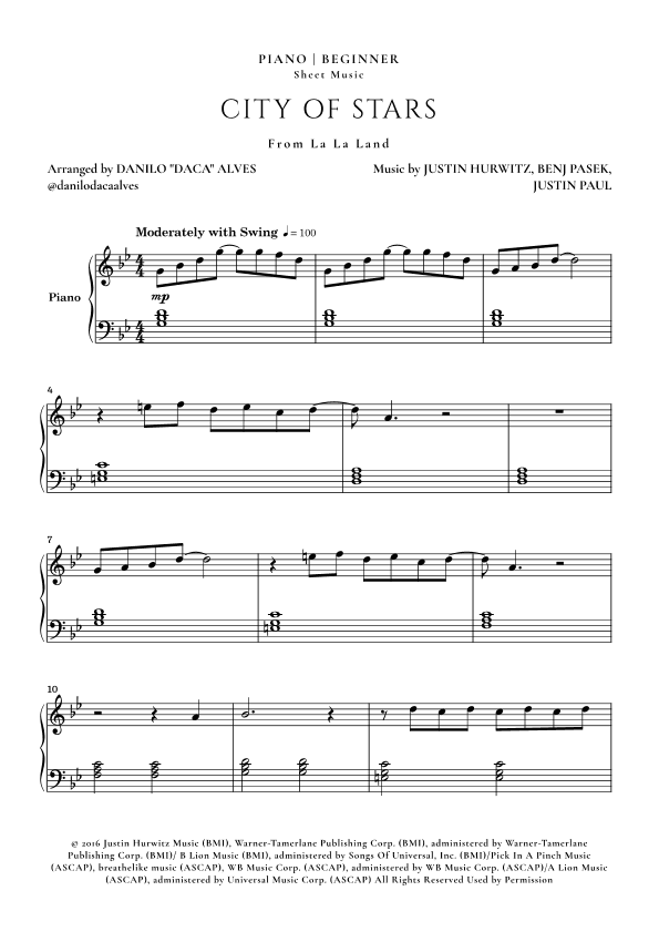 City Of Stars (arr. Danilo "Daca" Alves)