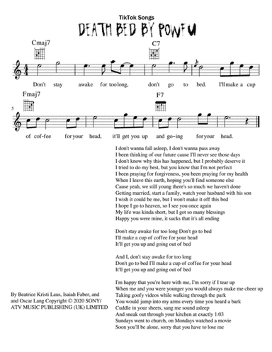 Death Bed (feat. Beabadoobee) (arr. Kimberly Steele)