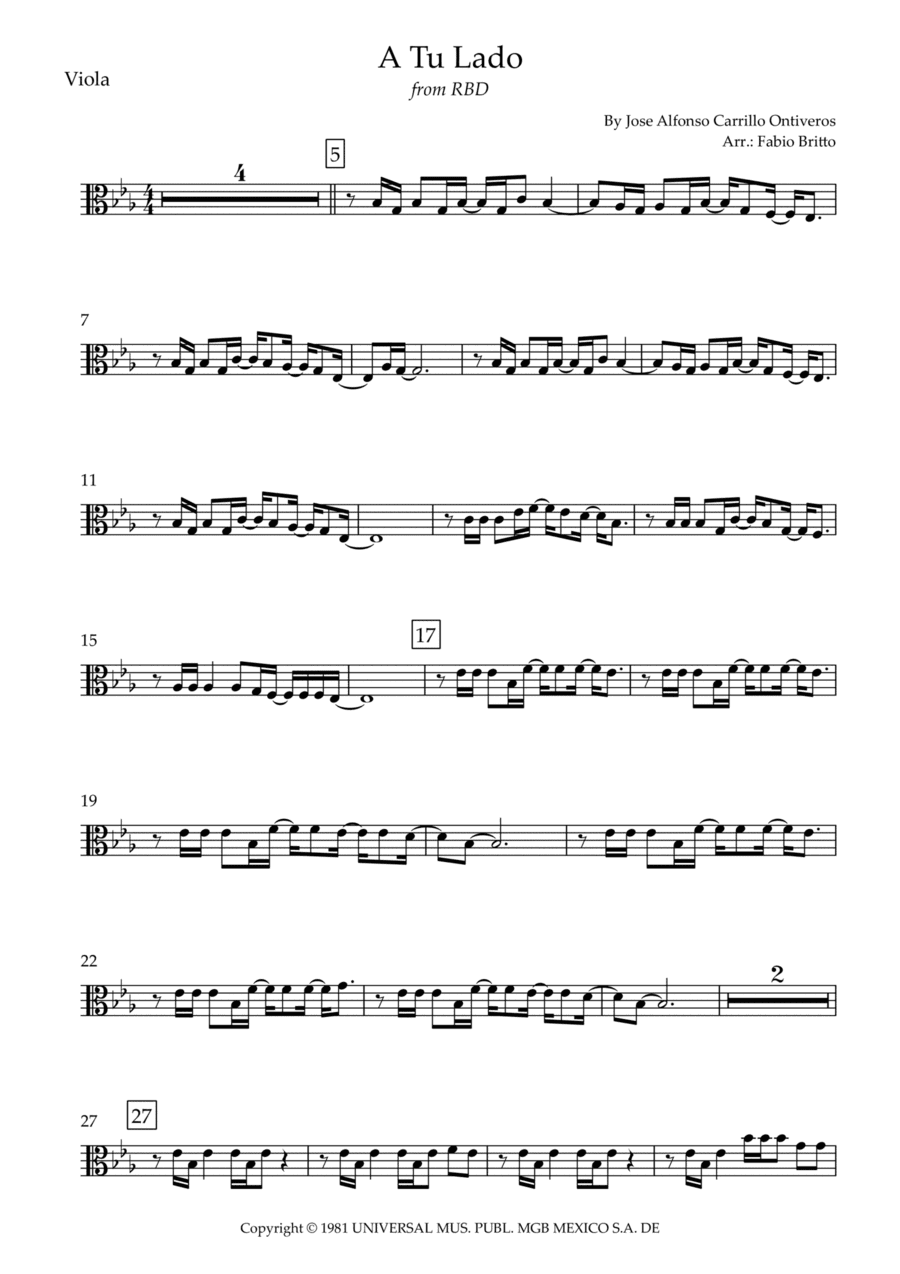 A Tu Lado (arr. Fabio Britto)
