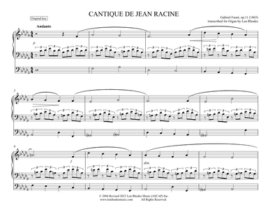 Cantique de Jean Racine, Gabriel Fauré - Organ Solo (arr. Len Rhodes)