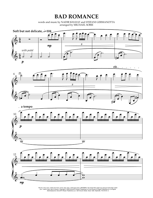 Bad Romance (arr. Michael Sobie)