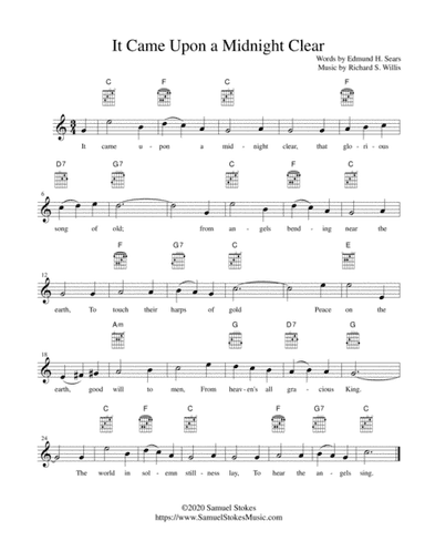 It Came Upon a Midnight Clear (It Came Upon the Midnight Clear) - lead sheet in C major (arr. Samuel Stokes)
