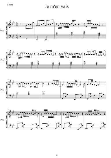 Je M'en Vais (arr. Sylvain Harvus)