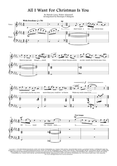 All I Want For Christmas Is You (arr. Henrique F Mangoni)