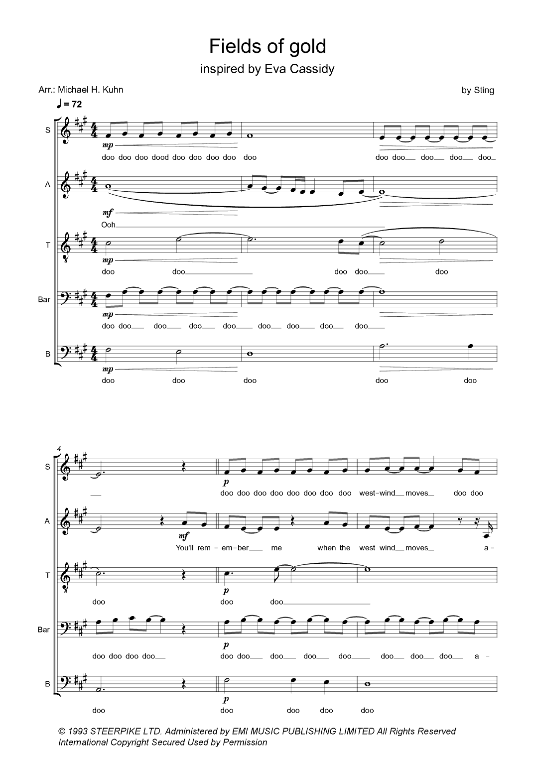 Fields Of Gold (arr. Michael H. Kuhn)