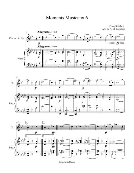 Moments Musicaux 6 (arr. Nick Lacanski)