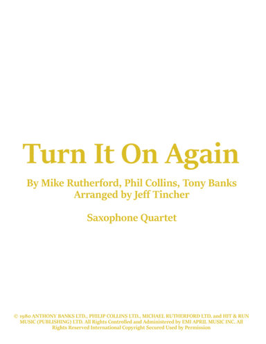 Turn It On Again (arr. Jeff Tincher)