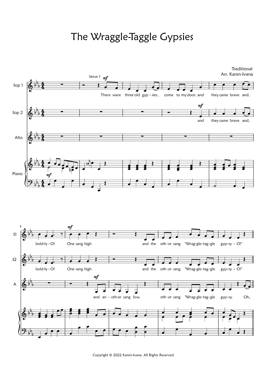 The Wraggle-Taggle Gypsies (arr. Karen Ivana)