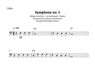 Symphony no. 5 - 1st movement (theme) (arr. Rodrigo Faleiros)