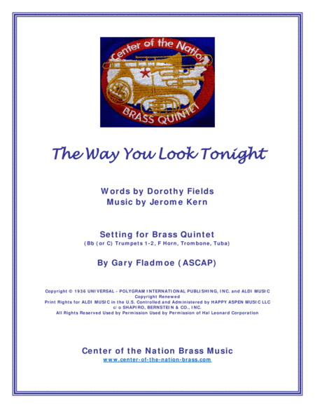 The Way You Look Tonight (arr. Gary Fladmoe (ASCAP))